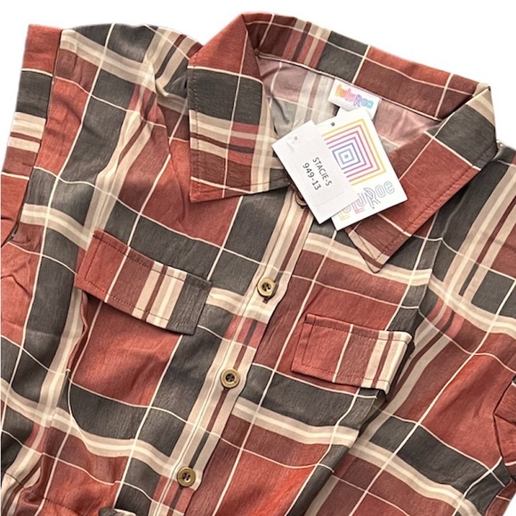 LuLaRoe Chambray Stacie Shirt Dress - Picture 2 of 5